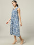Cotton Long Dress Off-white and Indigo