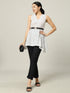 Sleeveless Cotton White Top with Black Polka Dots