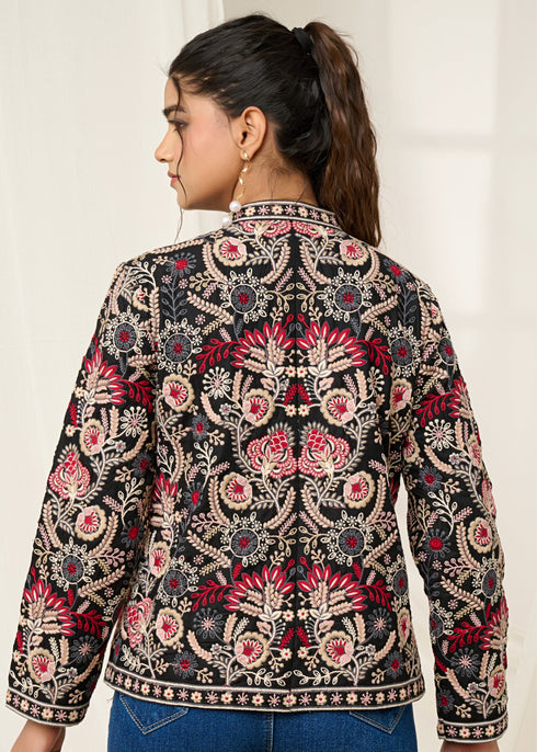 Exquisite Floral Embroidered Short Jacket