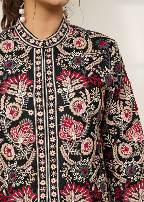 Exquisite Floral Embroidered Short Jacket