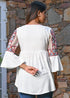 Bohemian Embroidered Peasant Top