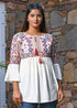 Bohemian Embroidered Peasant Top