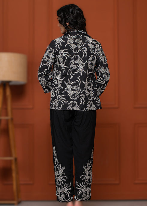 Jacket Suit with Intricate Embroidery