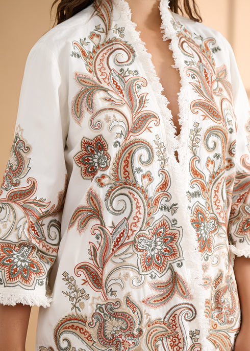 Boho Jacket Suit with Fringed Edges