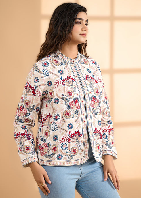 Exquisite Floral Embroidered Short Jacket