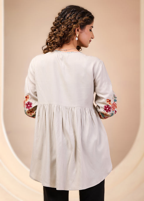 Floral Embroidered Tunic