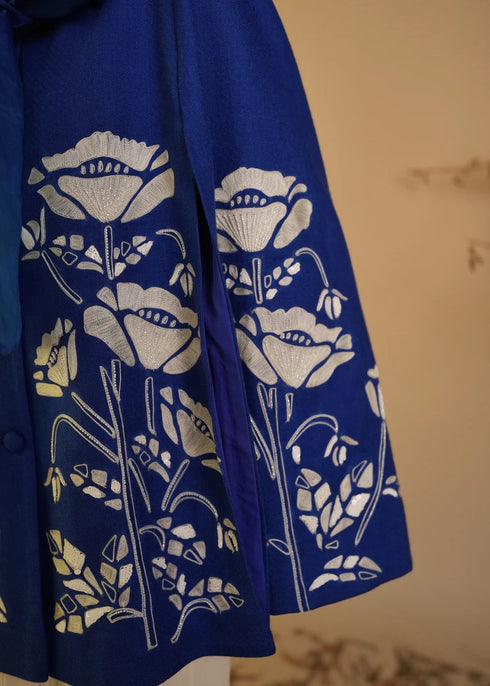 Split Sleeve Jacket with Floral Pattern