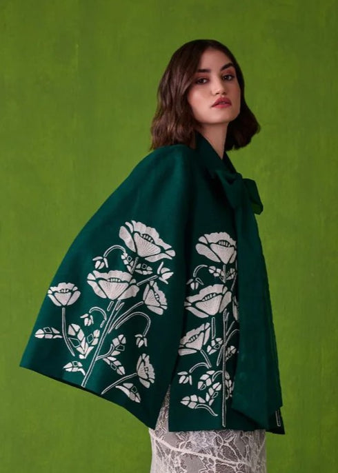 Split Sleeve Jacket with Floral Pattern