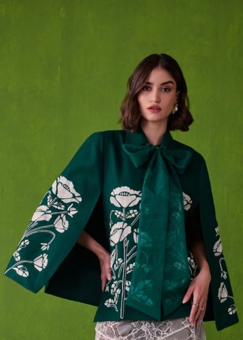 Split Sleeve Jacket with Floral Pattern