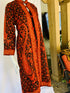 Hand Embroidered Long Jacket - Black and Red