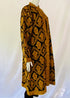 Hand Embroidered Long Jacket - Black and Mustard