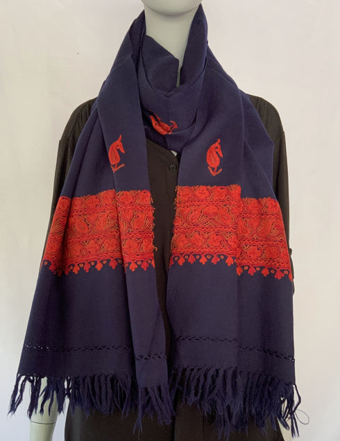 Hand Embroidered Aari Three Channel Border with Small Motif