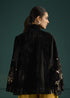 Gold Embroidered Velvet Split Sleeve Jacket