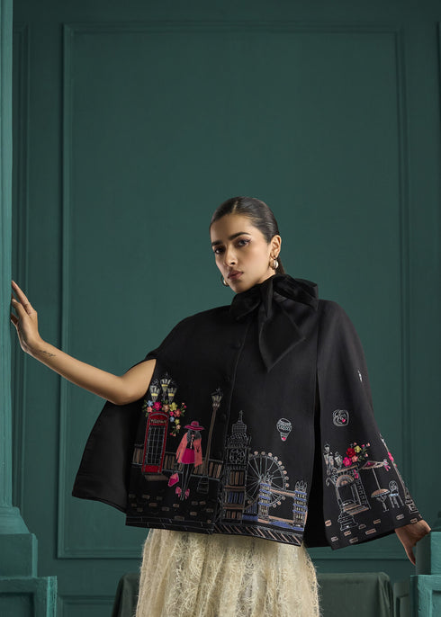 London Landmarks on Split Sleeve Jacket