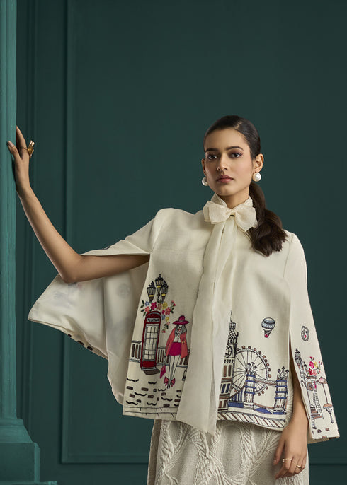 London Landmarks on Split Sleeve Jacket