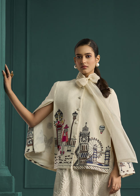 London Landmarks on Split Sleeve Jacket