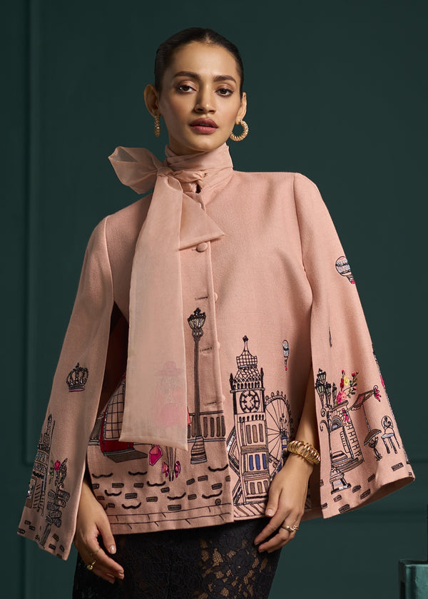 London Landmarks on Split Sleeve Jacket