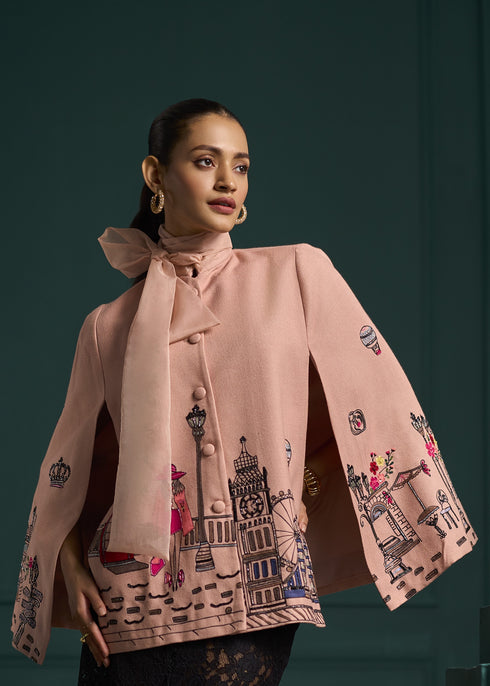 London Landmarks on Split Sleeve Jacket