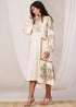 Elegant Embroidered Dress with Bell Sleeves