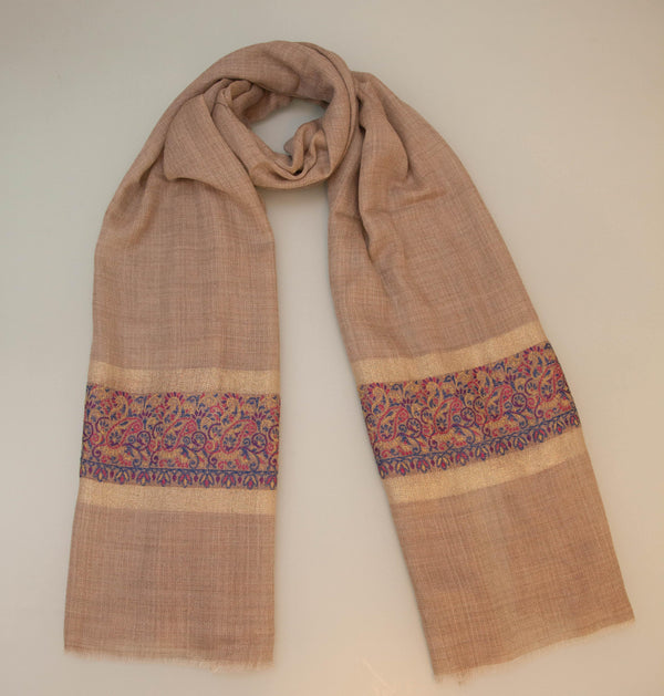 CASHMERE WITH GOLD THREAD - COLOR WEAVE WITH GOLD BORDER - makersweave.com