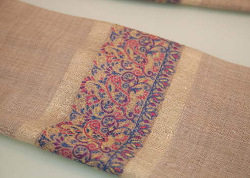 CASHMERE WITH GOLD THREAD - COLOR WEAVE WITH GOLD BORDER - makersweave.com