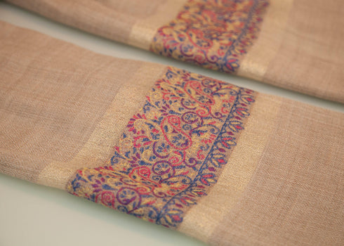 CASHMERE WITH GOLD THREAD - COLOR WEAVE WITH GOLD BORDER - makersweave.com