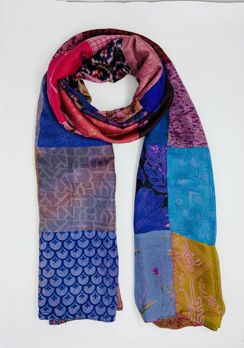 Handcrafted Vintage Silk Scarf - Multicolor - makersweave.com