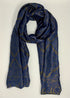 Cashmere with Gold Thread Reversible - Indigo