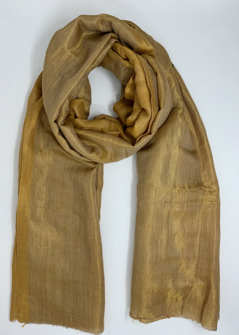 Cashmere with Gold Thread Reversible Plain - Shades of Gold