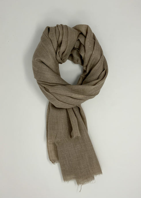 Fine Cashmere Scarf with Natural Color