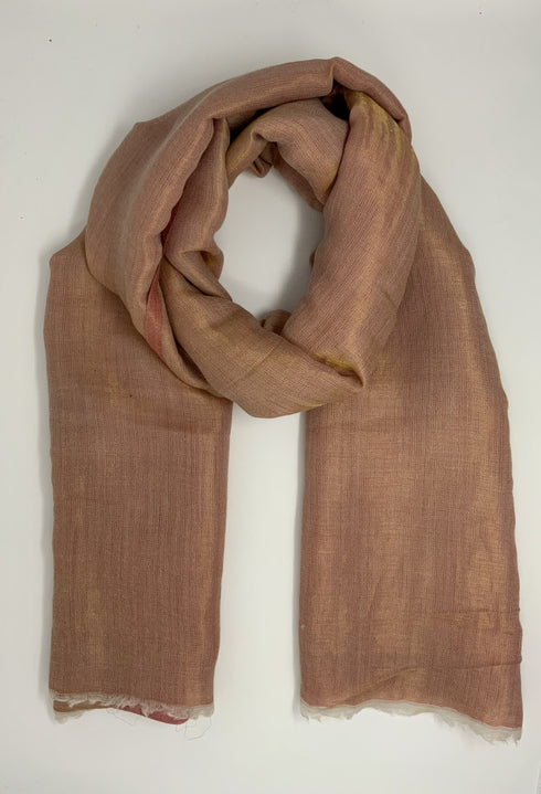Cashmere with Gold Thread Reversible Plain - Shades of Pink