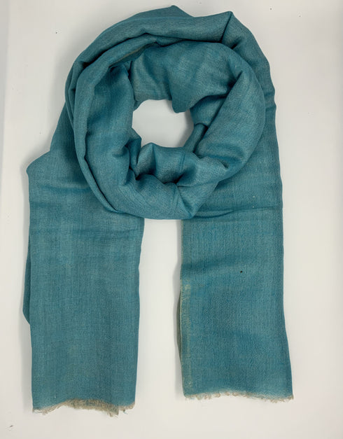 Cashmere with Gold Thread Reversible Plain - Shades of Green