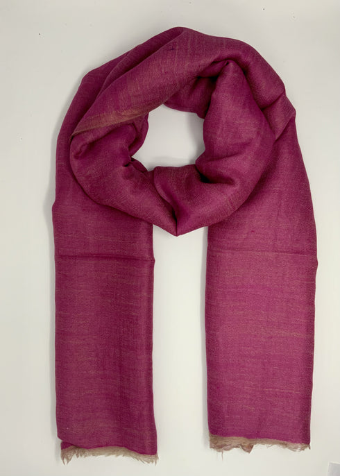 Cashmere with Gold Thread Reversible Plain - Shades of Pink