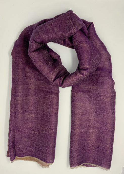 Cashmere with Gold Thread Reversible Plain - Shades of Pink