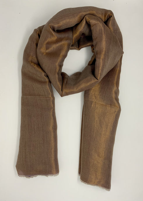 Cashmere with Gold Thread Reversible Plain - Shades of Pink