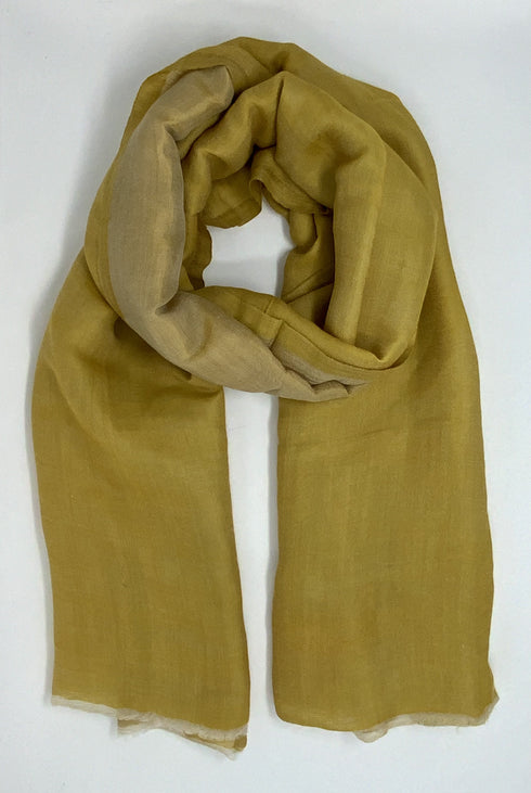 Cashmere with Gold Thread Reversible Plain - Shades of Gold