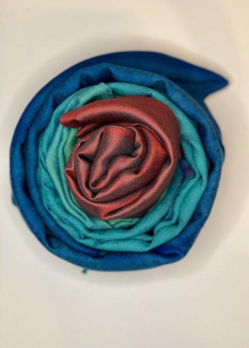 SILK AND WOOL REVERSIBLE - RED GREEN - makersweave.com