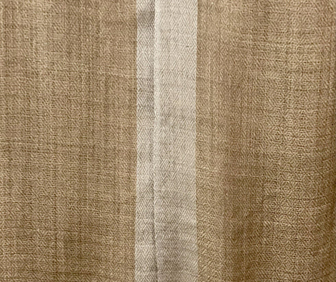 SILK AND WOOL COLORED BORDER - BEIGE AND SILVER - makersweave.com